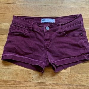 Maroon Jean Shorts